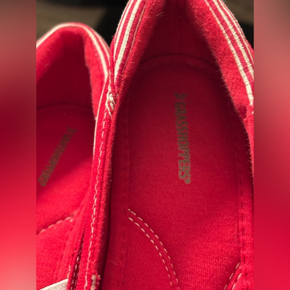 NEW Grasshoppers Nantucket Red Comfort Flats • Size 8M • Canvas Slip-On Shoes - Picture 8 of 17